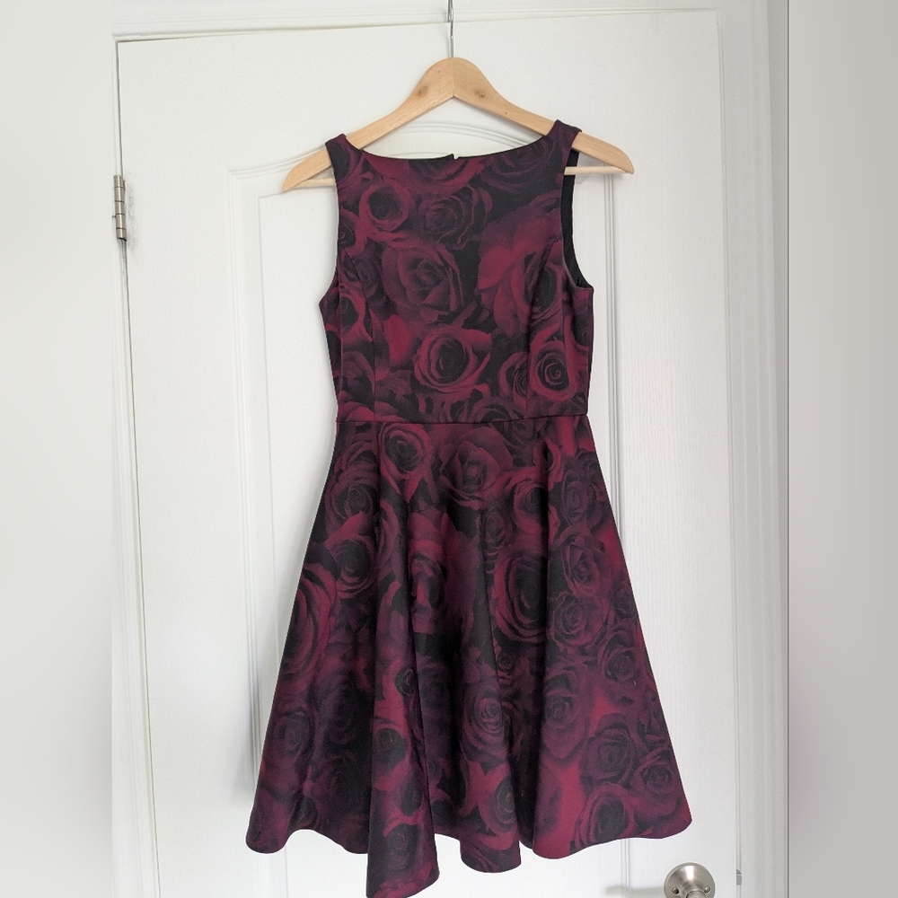 RW&CO Red Fit and Flare Midi Dress for Weddings